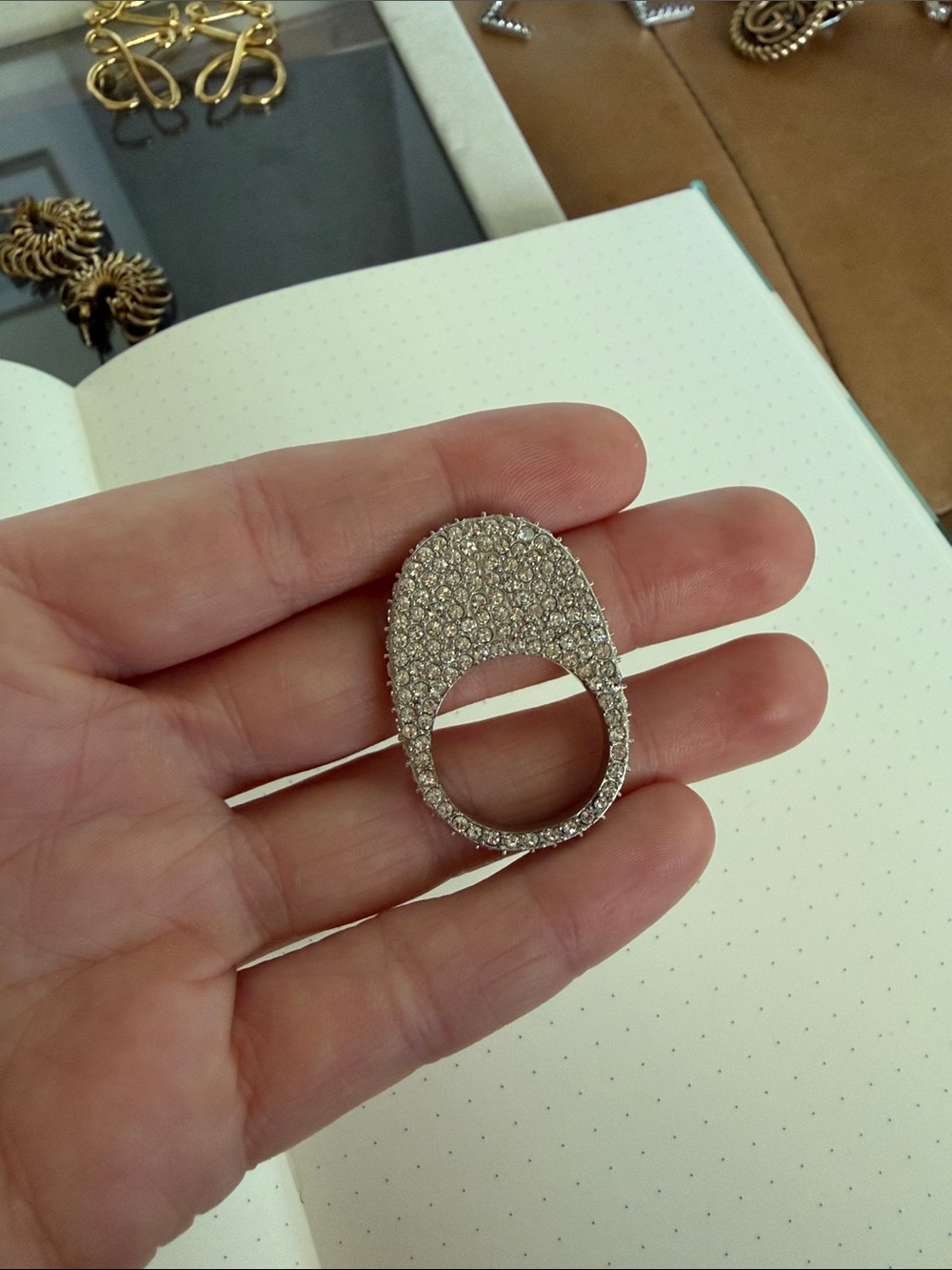 Coperni Silver Crystal Dome Ring